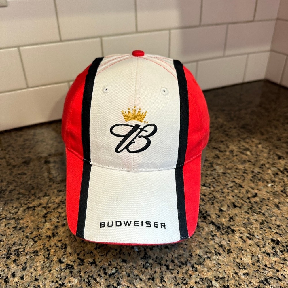 Dale Jr. NASCAR Budweiser #8 Racing Baseball Cap Men's Adjustable Red White